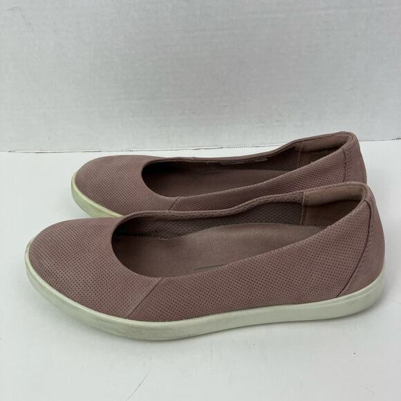 ECCO Women's 6 Barentz Ballet Slip on Loafers Dusty Pink Nubuck Comfortable - Picture 5 of 16